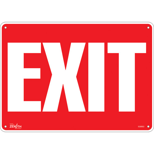"Exit" Sign, 10" x 14", Aluminum, English - Zenith Safety Products 