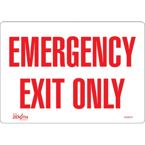 Enseigne Emergency Exit, 7" x 10", Vinyle, Anglais - Produits de sécurité Zenith 