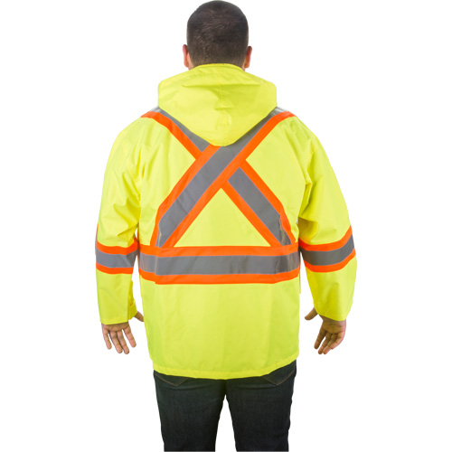 RZ1000 Rain Jacket, Polyester, X-Large, High Visibility Lime-Yellow - Zenith Safety Products 