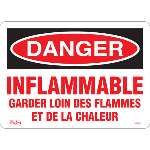 Enseigne Garder Loin Des Flammes, 10" x 14", Vinyle, Français - Produits de sécurité Zenith 