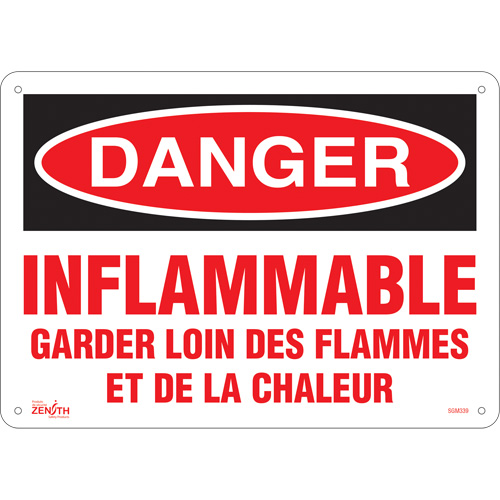 Enseigne Garder Loin Des Flammes, 10" x 14", Plastique, Français - Produits de sécurité Zenith 