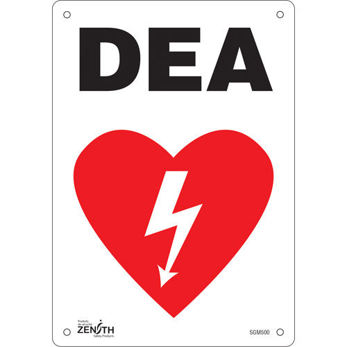"DEA" Sign, 10" x 7", Plastic, French with Pictogram - Zenith Safety Products 