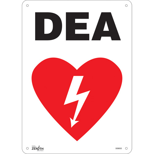 Enseigne DEA, 14" x 10", Plastique, Français avec pictogramme - Produits de sécurité Zenith 