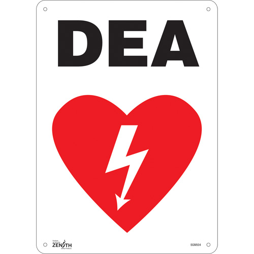 "DEA" Sign, 14" x 10", Aluminum, French with Pictogram - Zenith Safety Products 