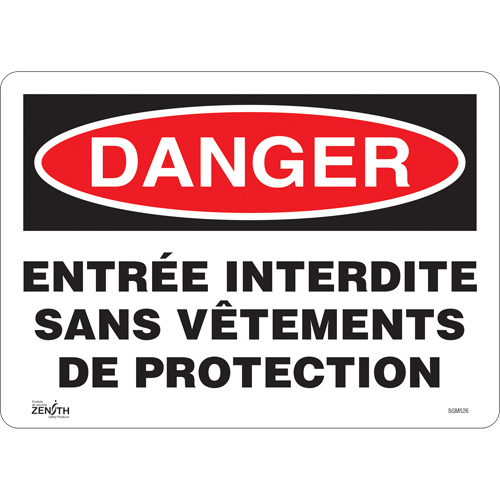 Enseigne Entr&eacute;e Interdite, 10" x 14", Vinyle, Français - Produits de sécurité Zenith 