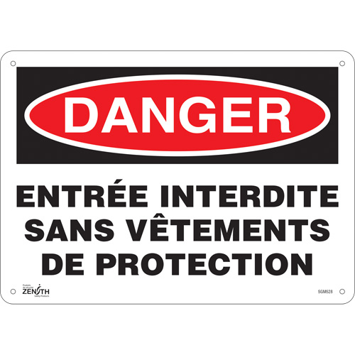 "Entr&eacute;e Interdite" Sign, 10" x 14", Aluminum, French - Zenith Safety Products 