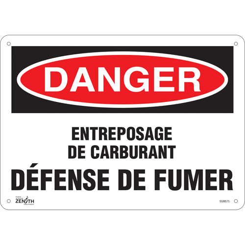 Enseigne D&eacute;fense De Fumer, 10" x 14", Plastique, Français - Produits de sécurité Zenith 