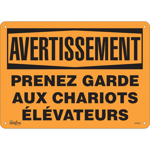 Enseigne Prenez Garde, 10" x 14", Aluminium, Français - Produits de sécurité Zenith 
