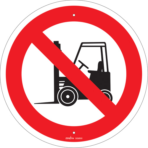 No Forklifts CSA Standard Safety Sign, 12" x 12", Plastic, Pictogram - Zenith Safety Products 