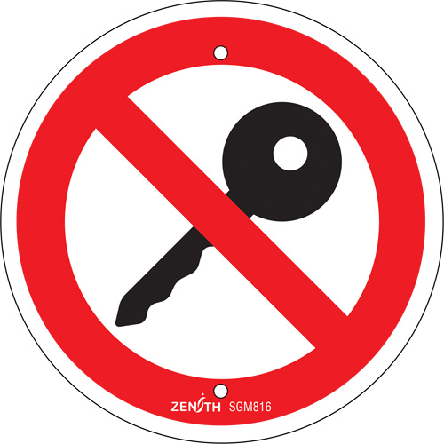 Enseigne de s&eacute;curit&eacute; conforme &agrave; la CSA - Turn Off Engine, 6" x 6", Aluminium, Pictogramme - Produits de sécurité Zenith 