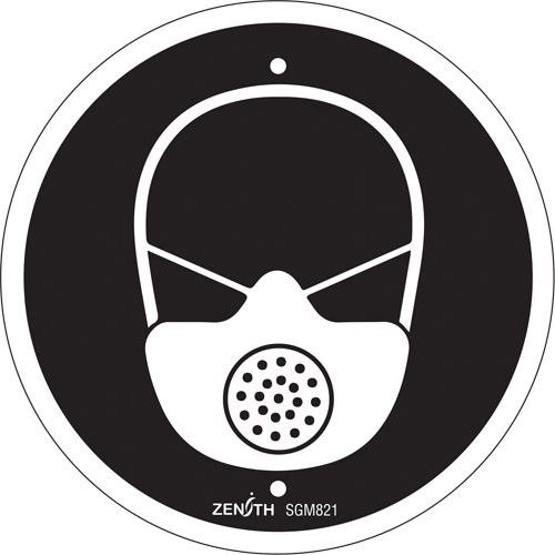 Respiratory Protection Required CSA Standard Safety Sign, 6" x 6", Plastic, Pictogram - Zenith Safety Products 