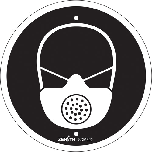 Respiratory Protection Required CSA Standard Safety Sign, 6" x 6", Aluminum, Pictogram - Zenith Safety Products 