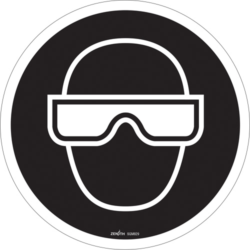 Enseigne de s&eacute;curit&eacute; conforme &agrave; la CSA - Eye Protection Required, 12" x 12", Vinyle, Pictogramme - Produits de sécurité Zenith 