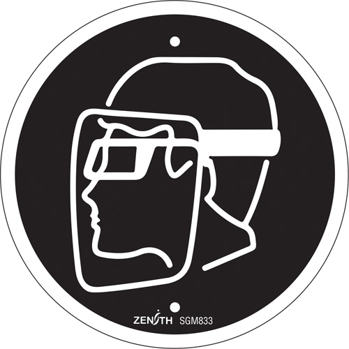 Enseigne de s&eacute;curit&eacute; conforme &agrave; la CSA - Face Protection Required, 6" x 6", Plastique, Pictogramme - Produits de sécurité Zenith 