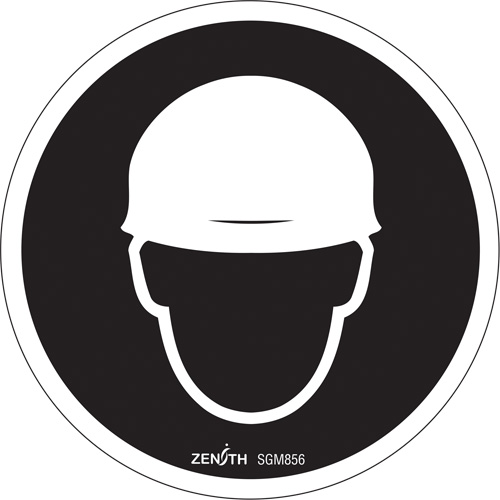 Hardhat Protection Required CSA Standard Safety Sign, 6" x 6", Vinyl, Pictogram - Zenith Safety Products 