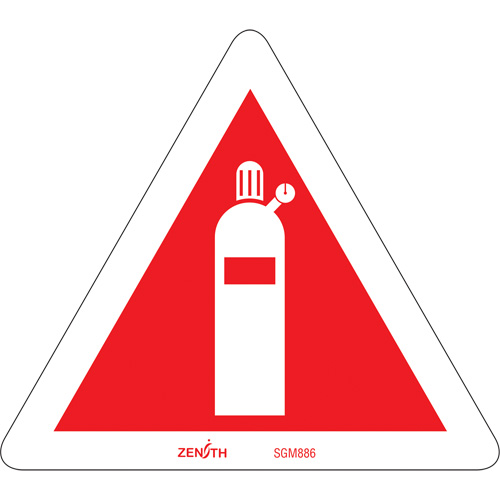Compressed Gas CSA Standard Safety Sign, 6" x 6", Vinyl, Pictogram - Zenith Safety Products 