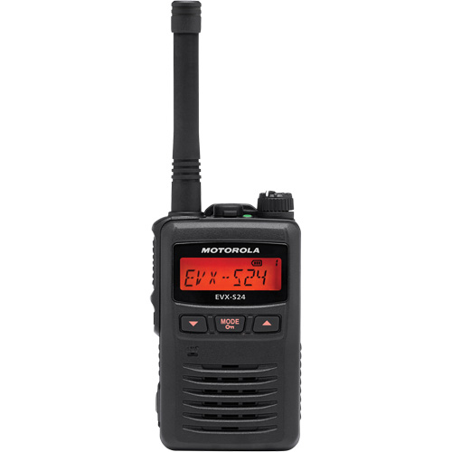 EVX-S24 Series Portable Radio, UHF Radio Band, 256 Channels, 200 000 sq. ft. Range - Motorola EVX-S24-G6-3 PKG BLK