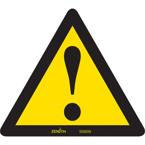 Enseigne de s&eacute;curit&eacute; conforme &agrave; la CSA - Avertissement g&eacute;n&eacute;ral, 6" x 6", Vinyle, Pictogramme - Produits de sécurité Zenith 
