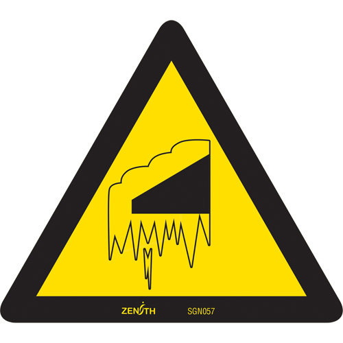 Enseigne de s&eacute;curit&eacute; conforme &agrave; la CSA -Falling Snow/Ice, 6" x 6", Vinyle, Pictogramme - Produits de sécurité Zenith 
