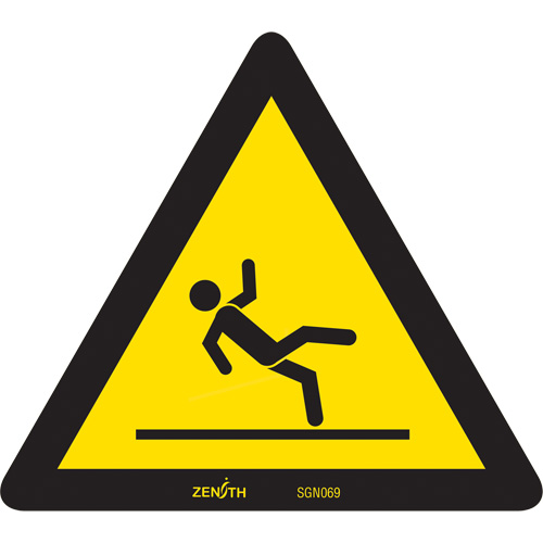 Enseigne de s&eacute;curit&eacute; conforme &agrave; la CSA - Slippery Surface, 6" x 6", Vinyle, Pictogramme - Produits de sécurité Zenith 