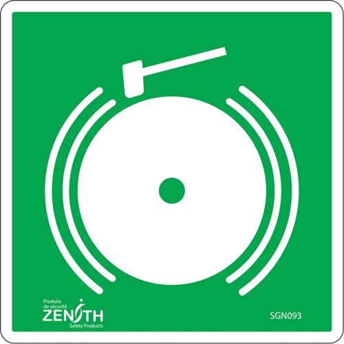 Emergency Alarm CSA Standard Safety Sign, 6" x 6", Vinyl, Pictogram - Zenith Safety Products 