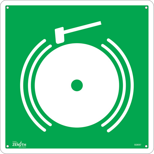 Enseigne de s&eacute;curit&eacute; conforme &agrave; la CSA - Emergency Alarm, 12" x 12", Plastique, Pictogramme - Produits de sécurité Zenith 