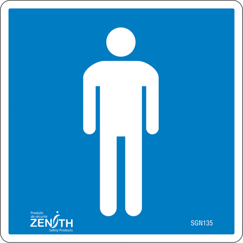 Enseigne de s&eacute;curit&eacute; conforme &agrave; la CSA - Men, 6" x 6", Vinyle, Pictogramme - Produits de sécurité Zenith 