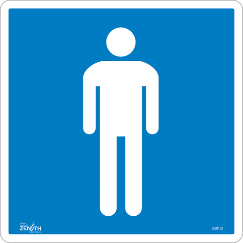 Enseigne de s&eacute;curit&eacute; conforme &agrave; la CSA - Men, 12" x 12", Vinyle, Pictogramme - Produits de sécurité Zenith 