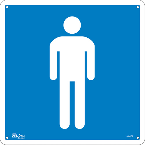 Enseigne de s&eacute;curit&eacute; conforme &agrave; la CSA - Men, 12" x 12", Plastique, Pictogramme - Produits de sécurité Zenith 