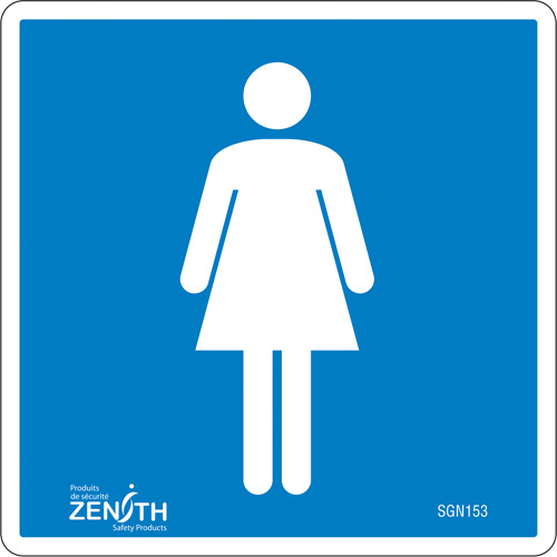 Enseigne de s&eacute;curit&eacute; conforme &agrave; la CSA - Women, 6" x 6", Vinyle, Pictogramme - Produits de sécurité Zenith 