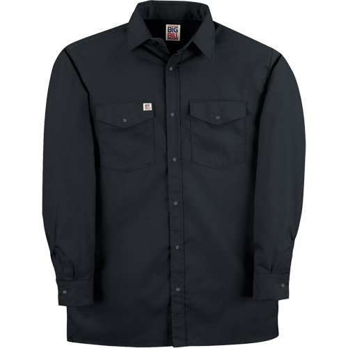 Twill Work Shirt with Snap, Men's, 4X-Large (Tall), Black - Big Bill 247/OS-T-BLK-4X