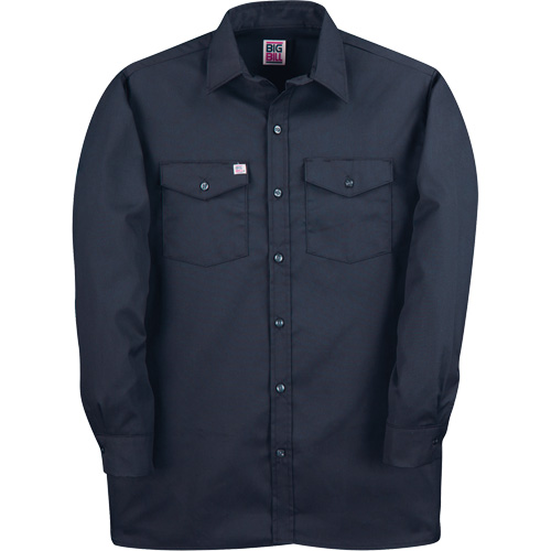 Long-Sleeved Twill Work Shirt, Men's, 5X-Large (Tall), Navy Blue - Big Bill 147/OS-T-NAY-5X