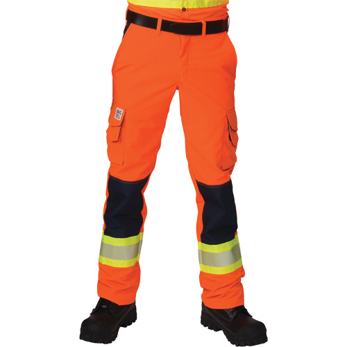 Pantalons cargo haute visibilit&eacute; antid&eacute;chirure, Polyester, 56, Orange haute visibilit&eacute; - Big Bill 3234HVT/OS-32-ORA-56