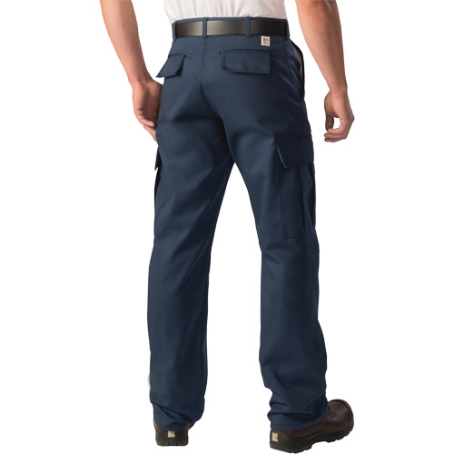 Twill Cargo Work Pants, Poly-Cotton, Navy Blue, Size 42, 34 Inseam - Big Bill 3239-34-NAY-42