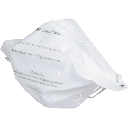 Respirateur et masque chirurgical VFlex contre les particules en sant&eacute;, N95, Certifi&eacute; NIOSH - 3M 1804
