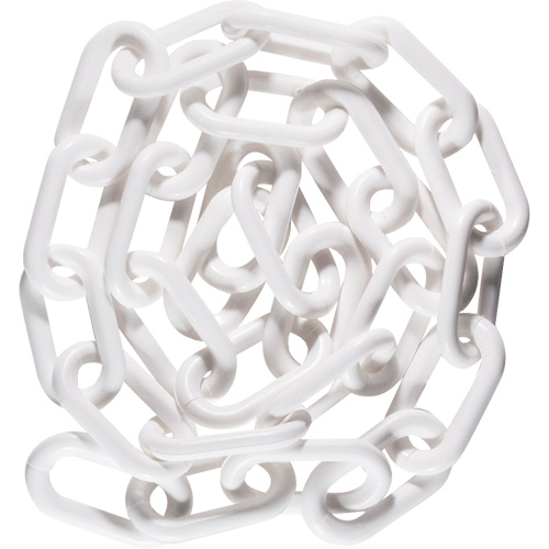 Plastic Chain, White, 2" Link, 500' Length - Mr. Chain 50001-500