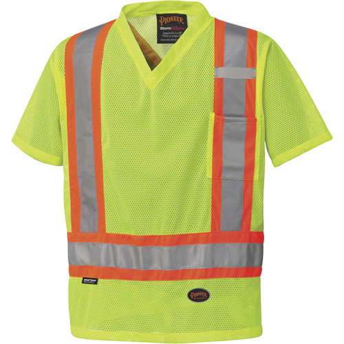 5997 T-shirt de s&eacute;curit&eacute; &agrave; haute visibilit&eacute;, Polyester, 2T-Grand, Jaune lime haute visibilit&eacute; - Pioneer V1050360-2XL