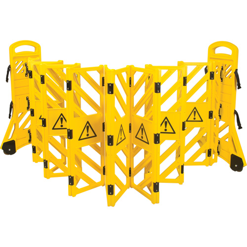 Barri&egrave;re mobile portative, 40" h x 13' lo, Jaune - Produits de sécurité Zenith 