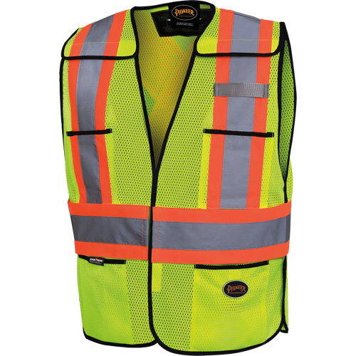 6927 Veste de s&eacute;curit&eacute;, Jaune lime haute visibilit&eacute;, Polyester - Pioneer V1020810-O/S