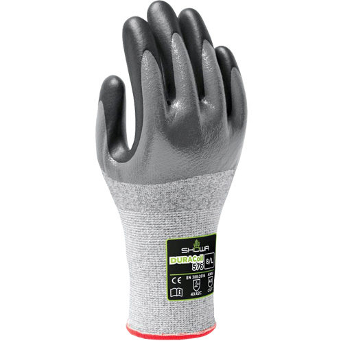 576 Cut Resistant Gloves, 8/Large, 13 Gauge, Foam Nitrile Coated, ANSI/ISEA 105 Level 3/EN 388 Level C - Showa 576L-08