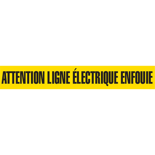 Barricade Tape, French, 3" W x 1000' L, 2 mils, Black on Yellow - Incom Top Tape & Label BT10202DB