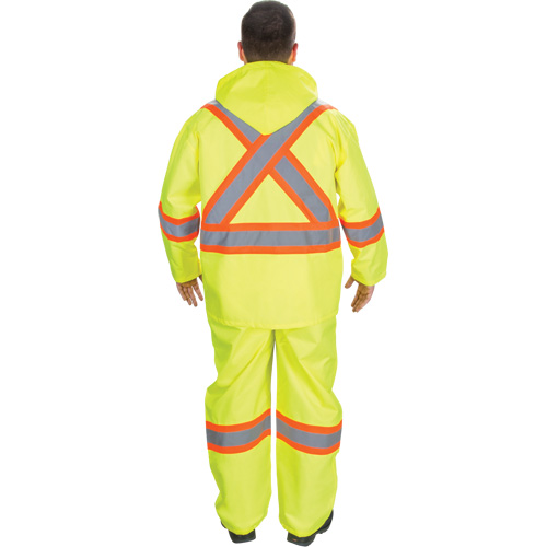 RZ1000 Rain Suit, Polyester, 4X-Large, High Visibility Lime-Yellow - Zenith Safety Products 
