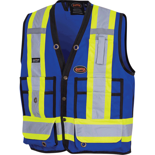 6692N Surveyor's Safety Vest, Royal Blue, Medium, Polyester - Pioneer V1010180-M