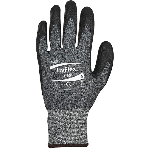 HyFlex&reg; 11-651 Palm Coated Gloves, 8, 13 Gauge, Polyurethane Coated, ASTM ANSI Level A4/ASTM ANSI Level A6/EN 388 Level C - Ansell 11651080