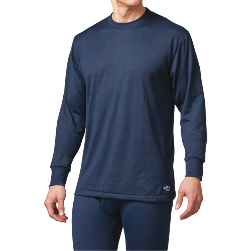 T-shirt &agrave; manches longues de base ignifuge, Moyen, Bleu marin - Stanfields FR24-M