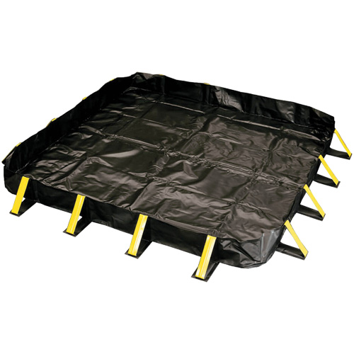 Stinger Containment Berm, 2693 US gal. Capacity, 30' W x 10' L x 12" H, Snap-Up Bracket - Enpac 48-12301-BK-SU