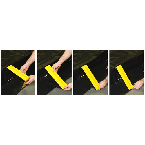 Stinger Containment Berm, 2693 US gal. Capacity, 30' W x 10' L x 12" H, Snap-Up Bracket - Enpac 48-12301-BK-SU