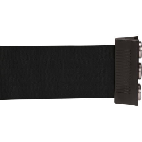 Barri&egrave;re &agrave; fixation murale avec ruban magn&eacute;tique, Acier, Fixation par vis, 12', Ruban Noir - Produits de sécurité Zenith 