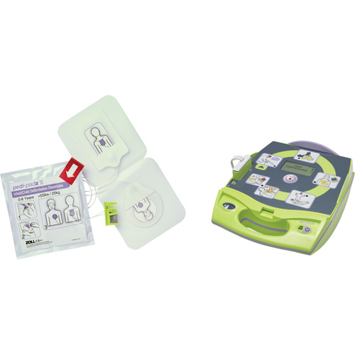 AED Plus&reg; Defibrillator with Bonus Pedi-Padz&reg; II Electrodes, Automatic, French, Class 4 - Zoll 