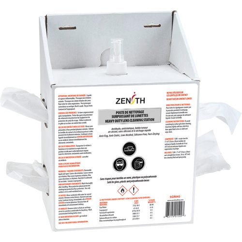 Poste jetable de premi&egrave;re qualit&eacute; pour nettoyage de lentilles, Carton, 8" lo x 5" p x 12,5" h - Produits de sécurité Zenith 